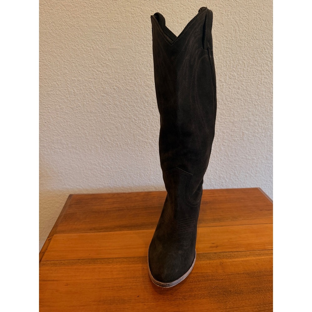 FRYE Womens Ilana Pull-On Western Boot Dark Brown Suede 10 Festival Cowgirl Boho - Picture 3 of 12
